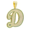 Large Diamond Initial Letter Pendant For Men 10K Yellow Gold White Blue Diamonds 2 Large Diamond Initial Letter Pendant For Men 10K Yellow Gold White Blue Diamonds -Outlet Bijou Lush Store 018028 ye