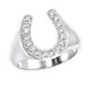 0.5ct Men's Diamond Horseshoe Ring 14K White Gold By Luxurman