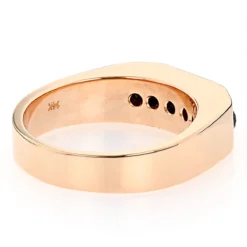 1 Carat Men's Black Diamond 5 Stone Ring Anniversary Band 14K Rose Gold -Outlet Bijou Lush Store 1 carat mens black diamond 5 stone ring anniversary band 14k gold backro