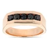 1 Carat Men's Black Diamond 5 Stone Ring Anniversary Band 14K Rose Gold -Outlet Bijou Lush Store 1 carat mens black diamond 5 stone ring anniversary band 14k gold mainro