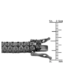 2 Row Black Diamonds Tennis Necklace In Sterling Silver For Men 1ct -Outlet Bijou Lush Store 1 carat mens diamond tennis necklace sterling silver 2 row black diamonds 490359 ruler 20220410