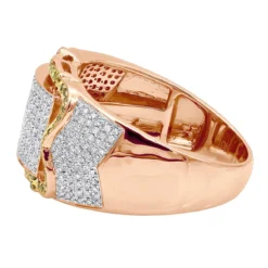 1 Carat White Yellow Diamond Pinky Ring 10K White Gold -Outlet Bijou Lush Store 1 carat mens pinky rings collection white yellow diamond ring in 10k gold 100038 backro