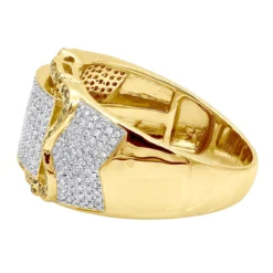 1 Carat White Yellow Diamond Pinky Ring 10K White Gold -Outlet Bijou Lush Store 1 carat mens pinky rings collection white yellow diamond ring in 10k gold 100038 backye