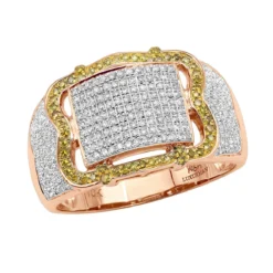 1 Carat White Yellow Diamond Pinky Ring 10K White Gold -Outlet Bijou Lush Store 1 carat mens pinky rings collection white yellow diamond ring in 10k gold 100038 ro