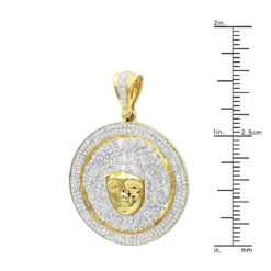 1 Carat Mini Diamond Medusa Head Pendant For Men Medallion 10K Yellow Gold -Outlet Bijou Lush Store 1 carat mini diamond medusa head pendant for men medallion in 10k gold rulerye