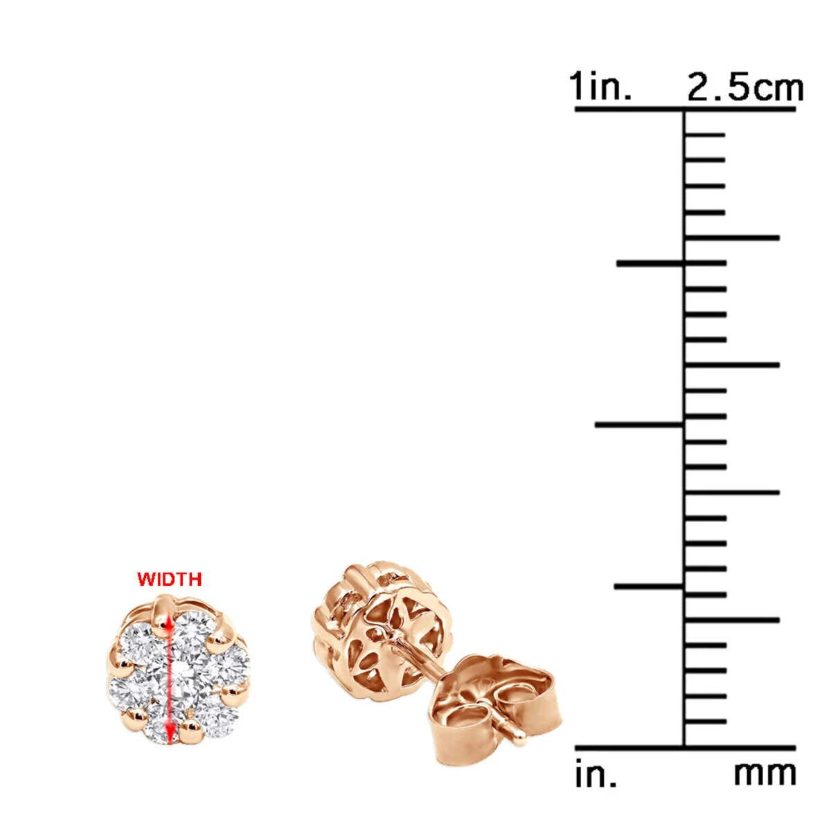 1 Cluster Diamond Earring 0.20ct 14K White Gold Single Earring Men's 14 1 Cluster Diamond Earring 0.20ct 14K White Gold Single Earring Men's - Image 12