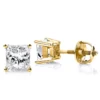 1 Carat Solitaire Princess Cut Diamond Stud Earrings 14K Yellow Gold -Outlet Bijou Lush Store 1 ct diamond stud earrings w princess diamonds 14k p 5652 ye