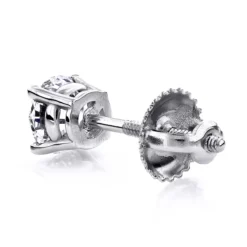 1 Ct. Diamond Stud Earrings W Round Diamonds 14K Yellow Gold -Outlet Bijou Lush Store 1 ct diamond stud earrings w round diamonds 14k gold p 5636 backwh