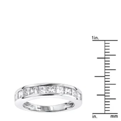 Thin 1 Row Princess Cut Diamond Wedding Band 1.65ct 10K Yellow Gold -Outlet Bijou Lush Store 1 row princess cut diamond wedding band 183ct 10k gold rulerwh