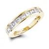 Thin 1 Row Princess Cut Diamond Wedding Band 1.65ct 10K Yellow Gold -Outlet Bijou Lush Store 1 row princess cut diamond wedding band 183ct 10k gold ye