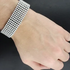 10K White Gold 7-Row Cuff Diamond Bracelet 14.70ct -Outlet Bijou Lush Store 10k 7 row cuff diamond bracelet 1470ct p 22567bod