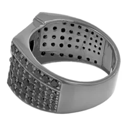 Black Plated 10K Black Plated Gold Black Diamond Ring For Men 4ct By Luxurman 8 Black Plated 10K Black Plated Gold Black Diamond Ring For Men 4ct By Luxurman -Outlet Bijou Lush Store 10k black plated gold black diamond ring for men 4ct by luxurman backbl