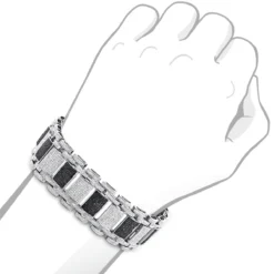 Iced Out 10K White Gold Custom White Black Diamond Bracelet For Men 8.47ct 7 Iced Out 10K White Gold Custom White Black Diamond Bracelet For Men 8.47ct -Outlet Bijou Lush Store 10k custom white black diamond bracelet 847ct p 22436bod