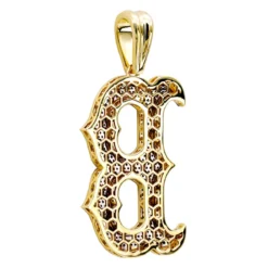10K Yellow Gold 5 Carat Blue & White Diamond Initial Alphabet Letter Pendant For Men -Outlet Bijou Lush Store 10k gold 5 carat blue white diamond initial alphabet letter pendant for men 018006 backye