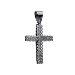 10K Yellow Gold Black Diamond Cross Pendant For Men 1.5ct By Luxurman -Outlet Bijou Lush Store 10k gold black diamond cross pendant for men 15ct by luxurman backbl