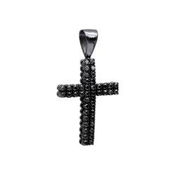 10K Yellow Gold Black Diamond Cross Pendant For Men 1.5ct By Luxurman -Outlet Bijou Lush Store 10k gold black diamond cross pendant for men 15ct by luxurman bl