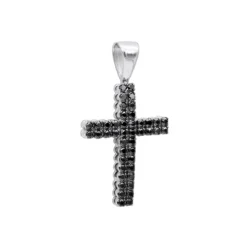 10K Yellow Gold Black Diamond Cross Pendant For Men 1.5ct By Luxurman -Outlet Bijou Lush Store 10k gold black diamond cross pendant for men 15ct by luxurman wh