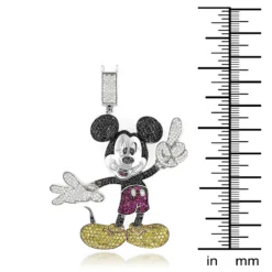 10K White Gold Color Diamond Mickey Mouse Pendant 5.22ct -Outlet Bijou Lush Store 10k gold color diamond mickey mouse pendant 522ct p 6812 ruler