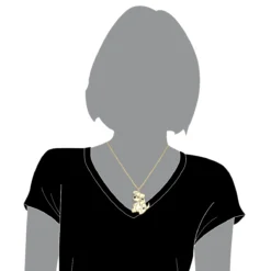 Real Diamond Dog Pendant: Dalmatian Puppy 0.15ct -Outlet Bijou Lush Store 10k gold custom jewelry real diamond dog pendant dalmatian puppy 015ct bodye