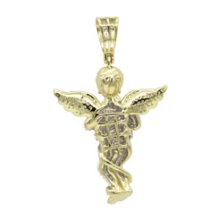 10K Yellow Gold Diamond Baby Angel Pendant For Men 1ct By Luxurman -Outlet Bijou Lush Store 10k gold diamond baby angel pendant for men 13ct by luxurman backye