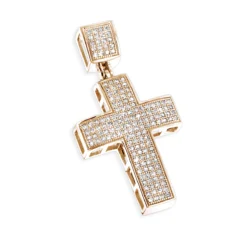 10K Yellow Gold Diamond Cross Pendant For Men 0.72ct -Outlet Bijou Lush Store 10k gold diamond cross pendant 072ct p 40059 ro