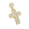 10K Yellow Gold Diamond Cross Pendant For Men 0.72ct