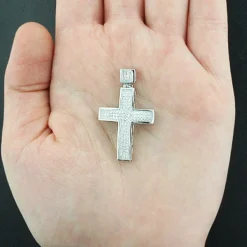 10K Yellow Gold Diamond Cross Pendant For Men 0.72ct -Outlet Bijou Lush Store 10k gold diamond cross pendant 072ct p 40059box