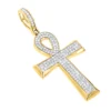 Small 10K Yellow Gold Diamond Egyptian Cross: Ankh Pendant Of Life 0.4ct -Outlet Bijou Lush Store 10k gold diamond egyptian cross ankh pendant of life 04ct mainye