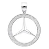 10K White Gold Diamond Mercedes-Benz Pendant For Men 1 Carat -Outlet Bijou Lush Store 10k gold diamond mercedes benz pendant for men 1 carat mainwh
