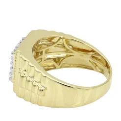 10K Yellow Gold Diamond Pinky Ring For Men 0.5ct By Luxurman -Outlet Bijou Lush Store 10k gold diamond pinky ring for men 05ct by luxurman backye