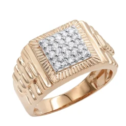 10K Yellow Gold Diamond Pinky Ring For Men 0.5ct By Luxurman -Outlet Bijou Lush Store 10k gold diamond pinky ring for men 05ct by luxurman ro