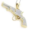 10K Yellow Gold Diamond Revolver Pistol Pendant For Men 1/2ct -Outlet Bijou Lush Store 10k gold diamond revolver pistol pendant 1ct p 6018 ye