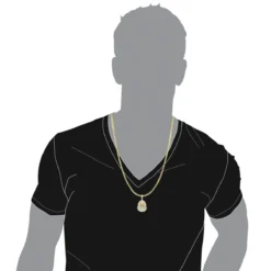 10K Yellow Gold Egyptian Pharaoh Head Diamond Pendant For Men 0.9ct -Outlet Bijou Lush Store 10k gold egyptian pharaoh head diamond pendant for men 09ct bodye