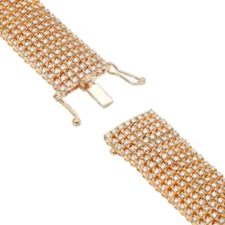 Hip Hip 10K Yellow Gold 8-Row Tennis Diamond Bracelet For Men 10 Carats -Outlet Bijou Lush Store 10k gold mens 8 row diamond bracelet 825ct p 6025 backro