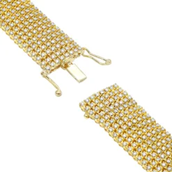 Hip Hip 10K Yellow Gold 8-Row Tennis Diamond Bracelet For Men 10 Carats -Outlet Bijou Lush Store 10k gold mens 8 row diamond bracelet 825ct p 6025 backye