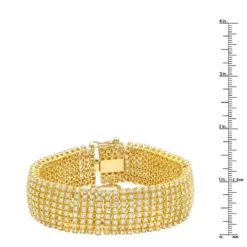 Hip Hip 10K Yellow Gold 8-Row Tennis Diamond Bracelet For Men 10 Carats -Outlet Bijou Lush Store 10k gold mens 8 row diamond bracelet 825ct p 6025 rulerye
