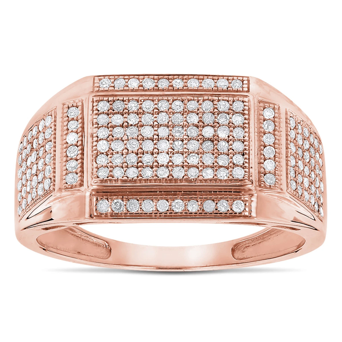 10K Yellow Gold Men's Diamond Ring 0.5ct 4 10K Yellow Gold Men's Diamond Ring 0.5ct - Image 2