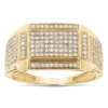 10K Yellow Gold Men's Diamond Ring 0.5ct