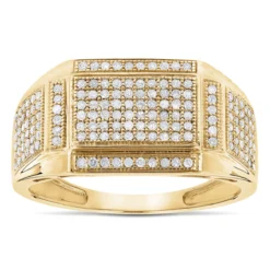 10K Yellow Gold Men's Diamond Ring 0.5ct