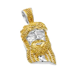 10K Rose Gold Micro Jesus Piece Yellow Diamond Face Pendant 0.5ct By Luxurman -Outlet Bijou Lush Store 10k gold micro jesus piece yellow diamond face pendant 04ct by luxurman wh