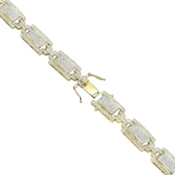 10K Yellow Gold Pave Diamond Bracelet For Men 2.75ct By Luxurman -Outlet Bijou Lush Store 10k gold pave diamond bracelet for men 275ct by luxurman backye