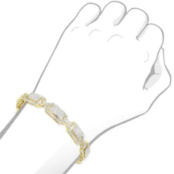 10K Yellow Gold Pave Diamond Bracelet For Men 2.75ct By Luxurman -Outlet Bijou Lush Store 10k gold pave diamond bracelet for men 275ct by luxurman bodye
