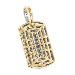 10K Yellow Gold Small Diamond Dog Tag Pendant By Luxurman -Outlet Bijou Lush Store 10k gold small diamond dog tag pendant by luxurman backye