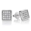 10K White Gold Square Pave Diamond Stud Earrings 0.19ct -Outlet Bijou Lush Store 10k gold square pave diamond stud earrings 019ct p 5933 wh