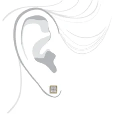 10K White Gold Square Pave Diamond Stud Earrings 0.19ct -Outlet Bijou Lush Store 10k gold square pave diamond stud earrings 019ct p 5933bod