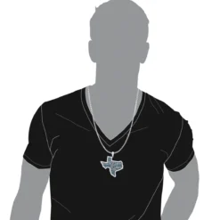 10K White Gold Texas State Map Blue Diamond Pendant 4.95ct -Outlet Bijou Lush Store 10k gold texas state map blue diamond pendant 495ct bodwh