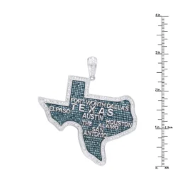10K White Gold Texas State Map Blue Diamond Pendant 4.95ct -Outlet Bijou Lush Store 10k gold texas state map blue diamond pendant 495ct rulerwh