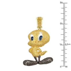 10K Yellow Gold Tweety Bird Diamond Pendant 4.11ct -Outlet Bijou Lush Store 10k gold tweety bird diamond pendant 411ct p 6811 ruler yellow