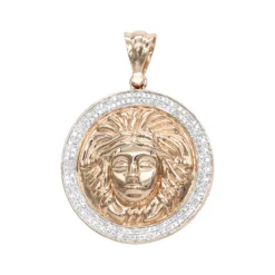 10K Yellow Gold Versace Style Diamond Pendant Medusa Head Medallion For Men 0.5ct -Outlet Bijou Lush Store 10k gold versace style diamond pendant medusa head medallion for men 05ct ro