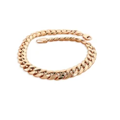 10K Rose Gold Miami Cuban Link Curb Chain Bracelet 9mm 7.5-9in